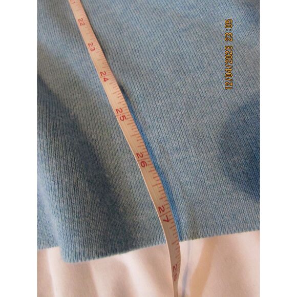 J. Jill reversible sweater size m asymmetrical hem minimalist cotton blue - Picture 4 of 7